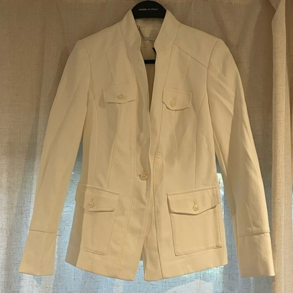 White Black Womens Jacket Off White Color Size 00